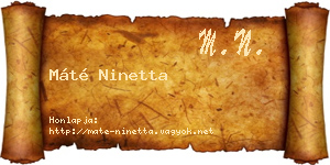 Máté Ninetta névjegykártya